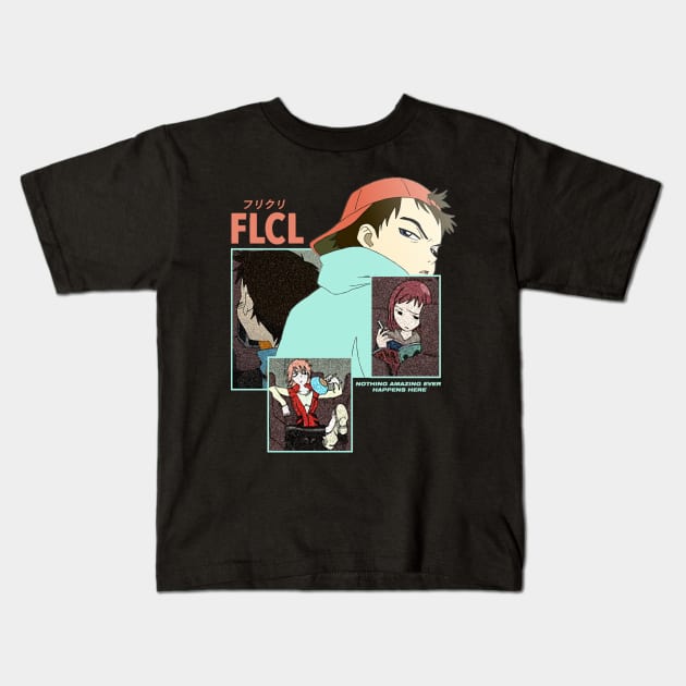 FLCL ''DEAD END'' V1 Kids T-Shirt by riventis66